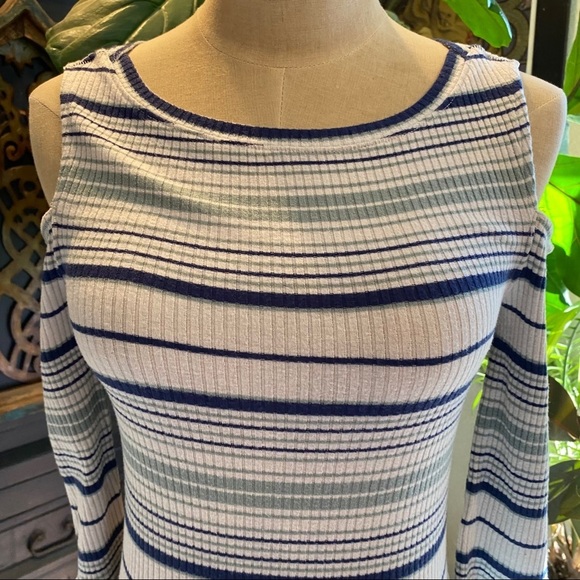 Free People Rory Striped Cold-Shoulder Top - Picture 13 of 14